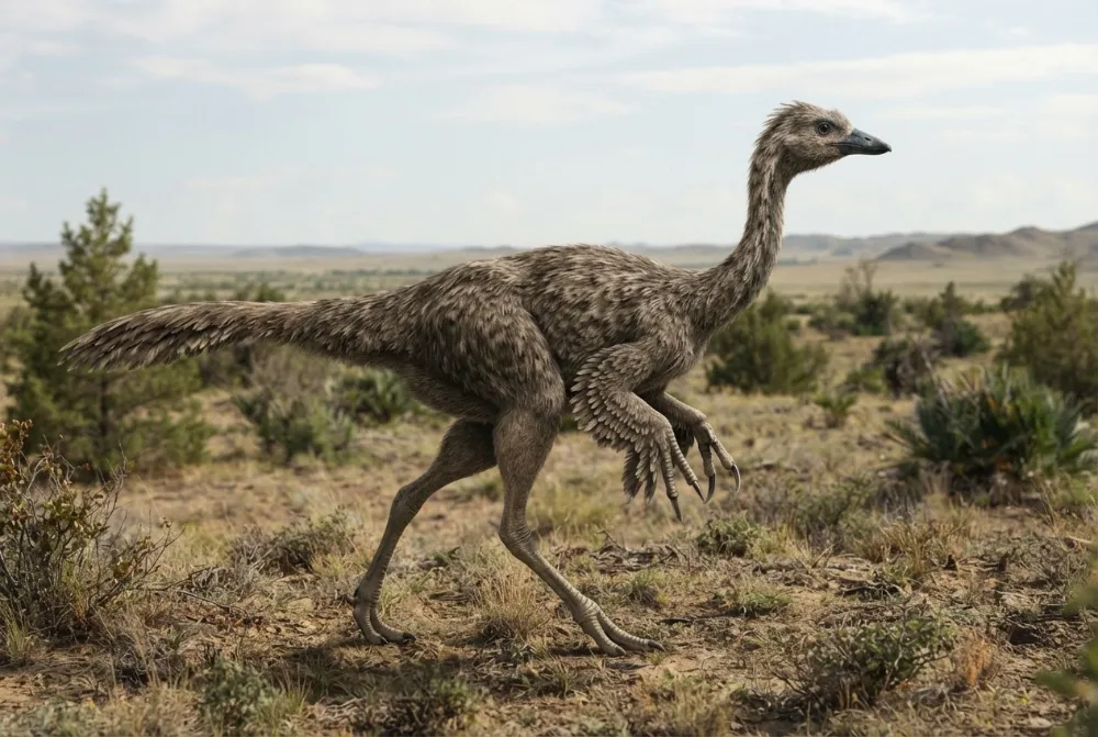 Anserimimus, tehisaru joonistatud