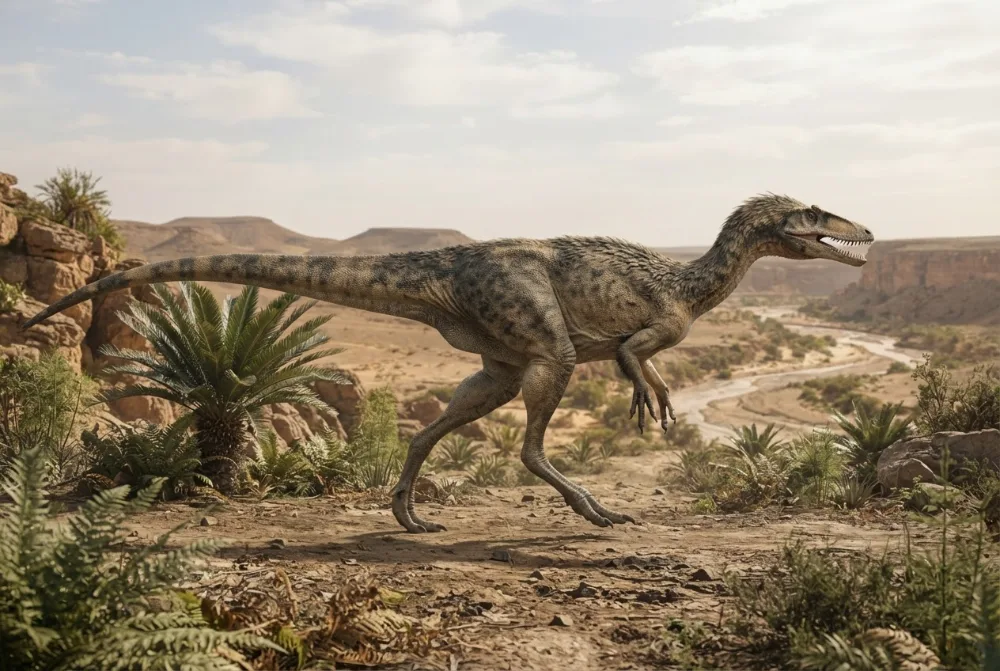 รูป Deltadromeus ที่สร้างโดย AI
