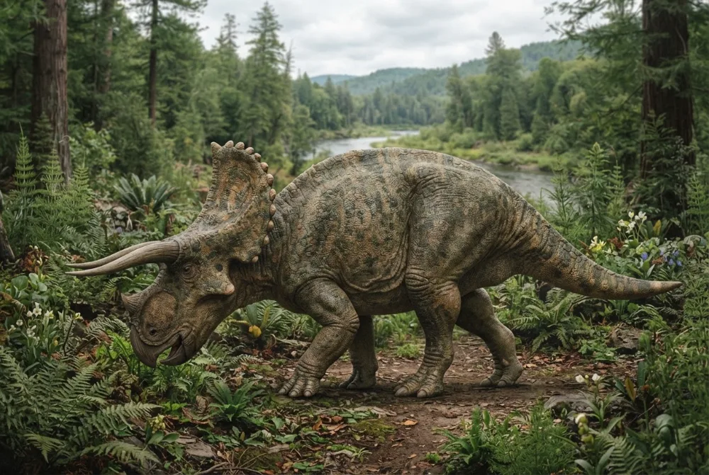 AI-made picture of Nasutoceratops