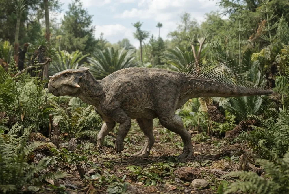 รูป Psittacosaurus ที่สร้างโดย AI