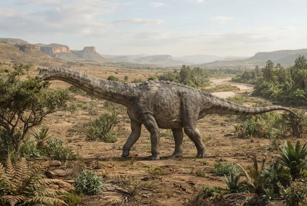 Imagine făcută de AI cu Rapetosaurus