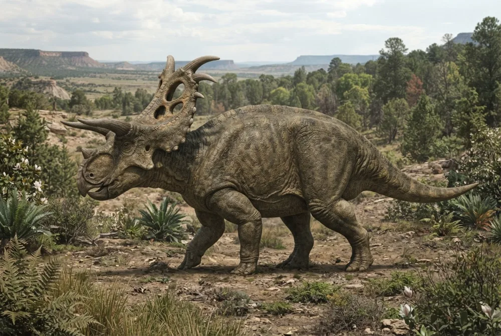 Imagine făcută de AI cu Sierraceratops