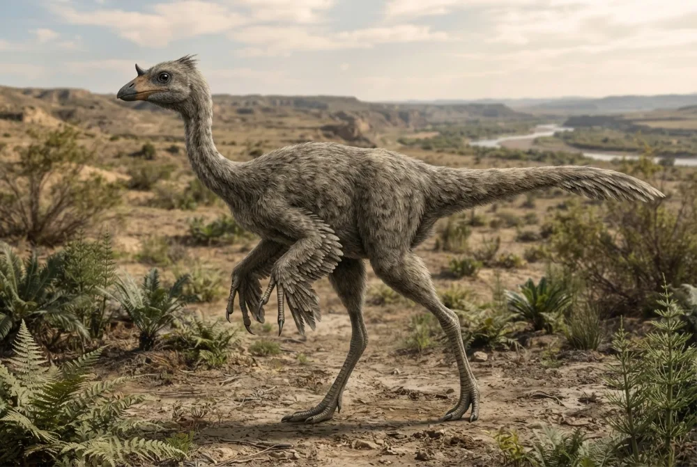 Sinornithomimus: obrázek vytvořený umělou inteligencí