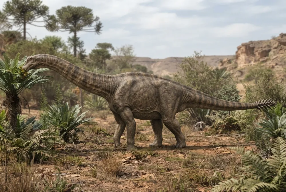 รูป Spinophorosaurus ที่สร้างโดย AI
