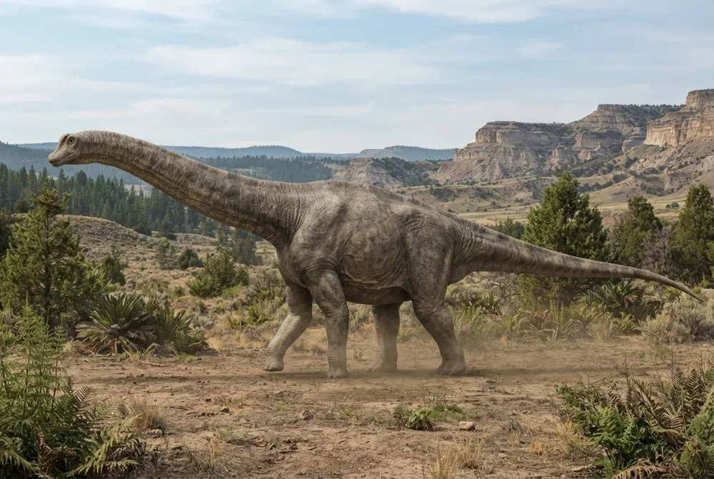 Immagine di Supersaurus creata dall'IA