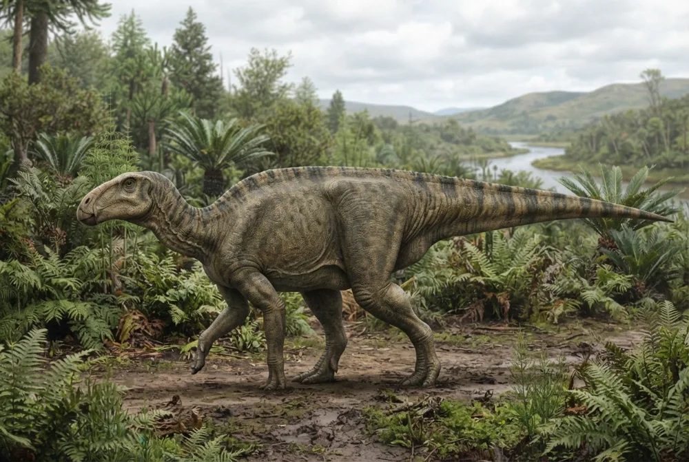 Tenontosaurus, tehisaru joonistatud