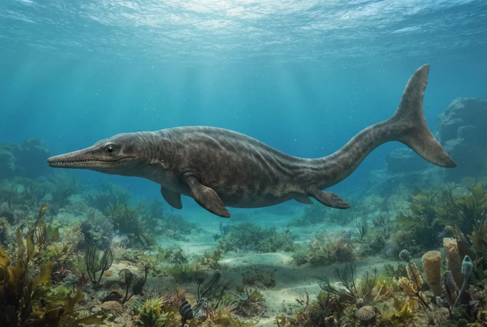 Immagine di Utatsusaurus creata dall'IA